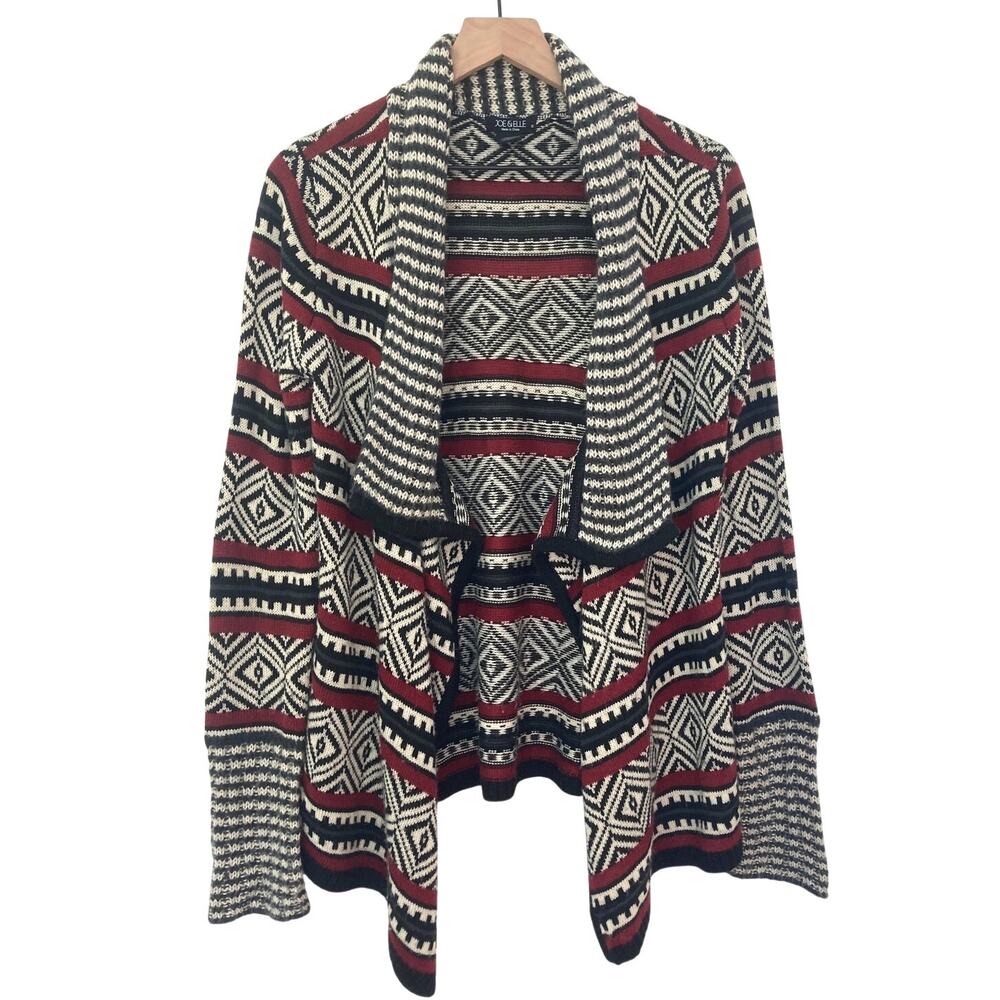 Joe and Elle Southwestern Bohemian Boho Chic Geometric Knit Cardigan Sweater M